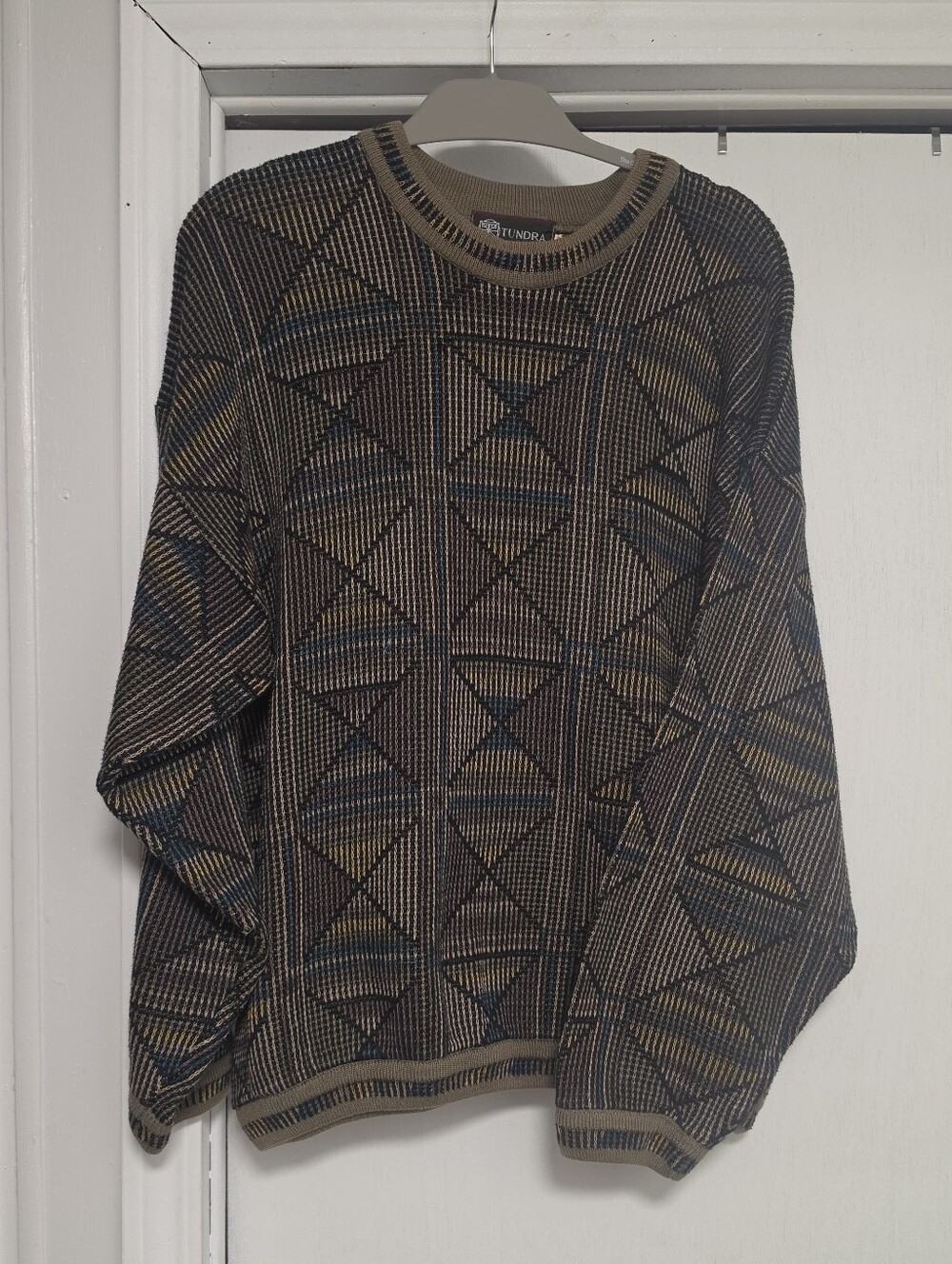 VTG Tundra 100% Cotton Geometric Sweater Sz Xl
